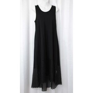 Sabrina Goh Elohim Black Dress Women L Lace Hem High Low‎ Sleeveless Soft Gothic